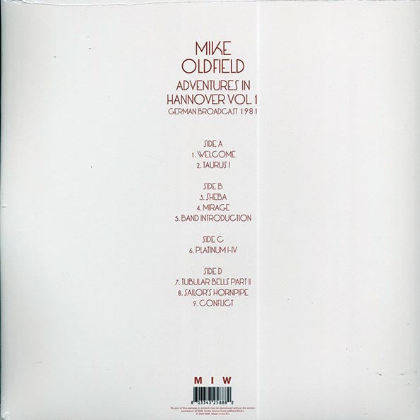 Mike Oldfield - Adventures In Hannover Volume 1: German Broadcast 1981 (2xLP)