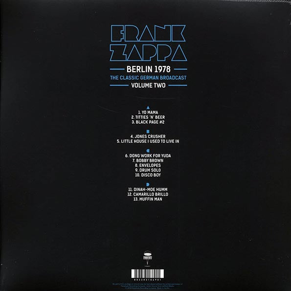 Frank Zappa - Berlin 1978 Volume 2: The Classic German Broadcast (2xLP)