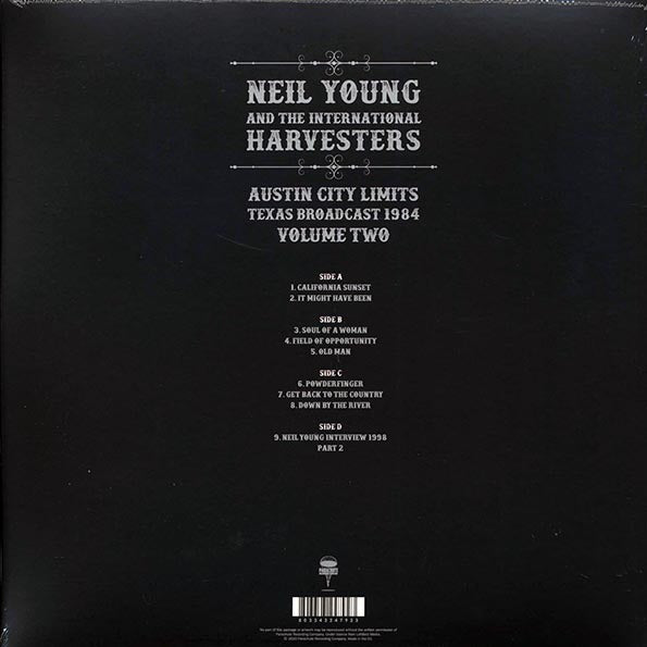 Neil Young & The International Harvesters - Austin City Limits Volume 2: Texas Broadcast 1984 (2xLP)