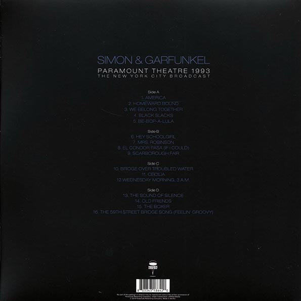 Simon & Garfunkel - Paramount Theatre 1993: The New York City Broadcast (2xLP)