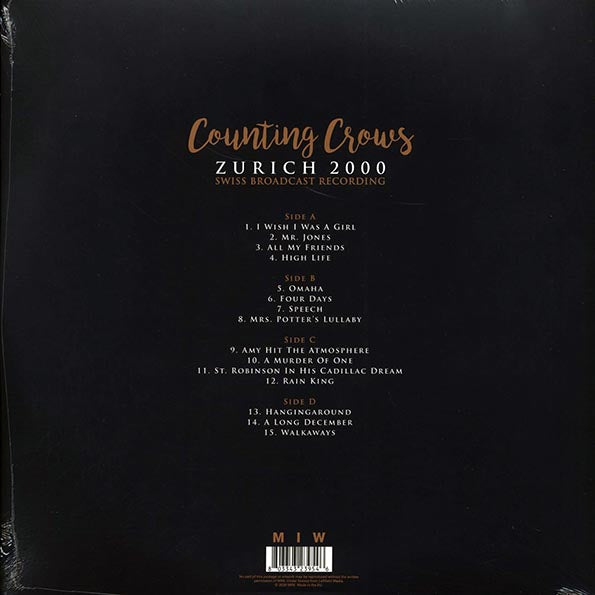 Counting Crows - Zurich 2000: Swiss Broadcast Recording (2xLP)