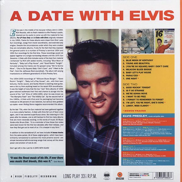 Elvis Presley - A Date With Elvis (+4 bonus tracks) (ltd. ed.) (180g) (orange vinyl)