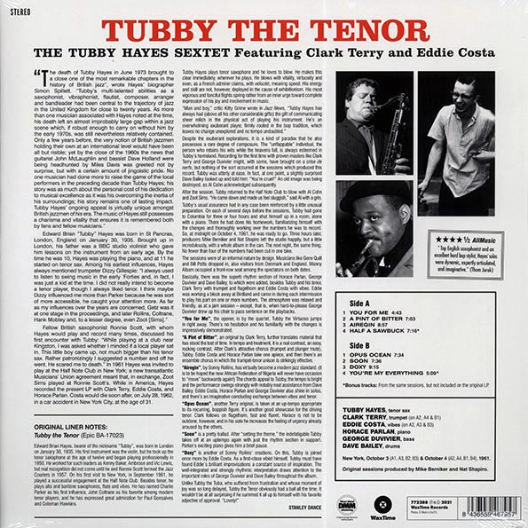 Tubby Hayes Sextet - Tubby The Tenor (+2 bonus tracks) (DMM) (ltd. ed.) (180g)