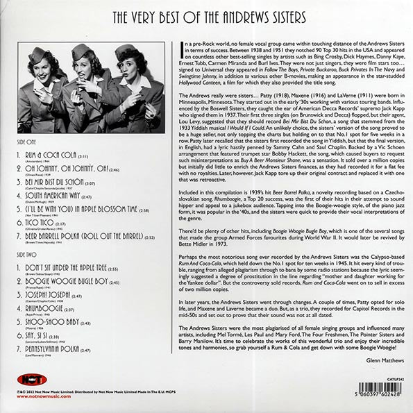 The Andrews Sisters - The Very Best Of The Andrews Sisters (180g)