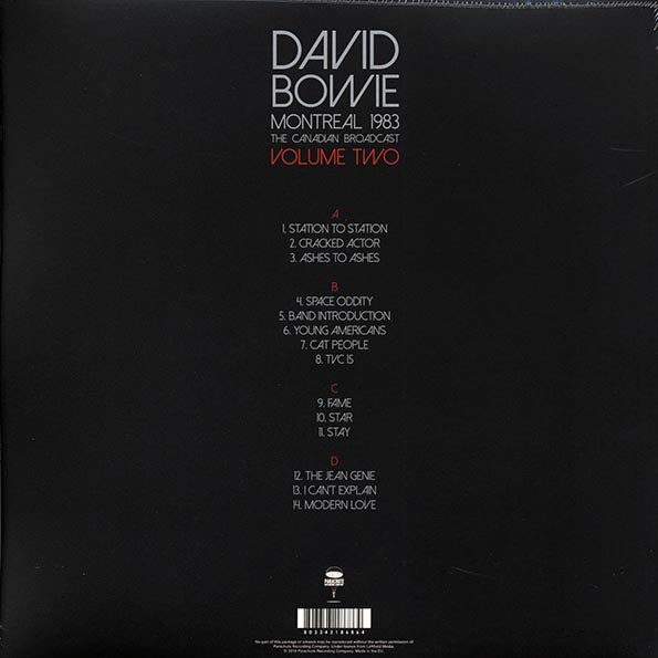 David Bowie - Montreal 1983 Volume 2: The Canadian Broadcast (2xLP)
