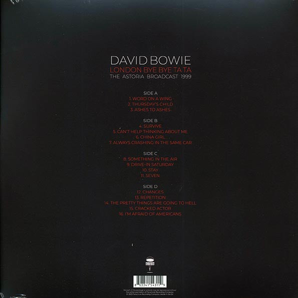 David Bowie - London Bye Bye Ta Ta: The Astoria Broadcast 1999 (ltd. ed.) (2xLP) (clear vinyl)