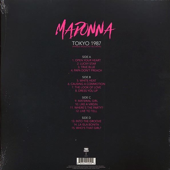 Madonna - Tokyo 1987: Korakuen Kyujo, Tokyo, June 22nd 1987 (ltd. ed.) (2xLP) (red vinyl)