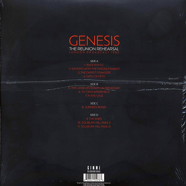 Genesis - The Reunion Rehearsals: London Broadcast 1982 (2xLP)