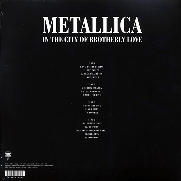Metallica - In The City Of Brotherly Love: The Electric Factory, Philadelphia, November 23rd, 1998 (2xLP)