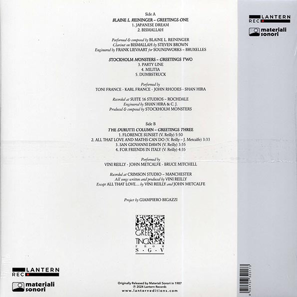 Blaine L Reininger, Stockholm Monsters, The Durutti Column - Greetings From SGV