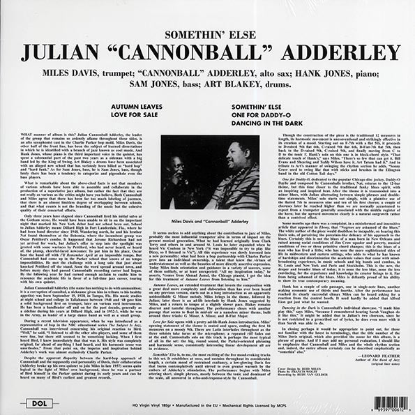 Cannonball Adderley - Somethin' Else (180g) (colored vinyl)