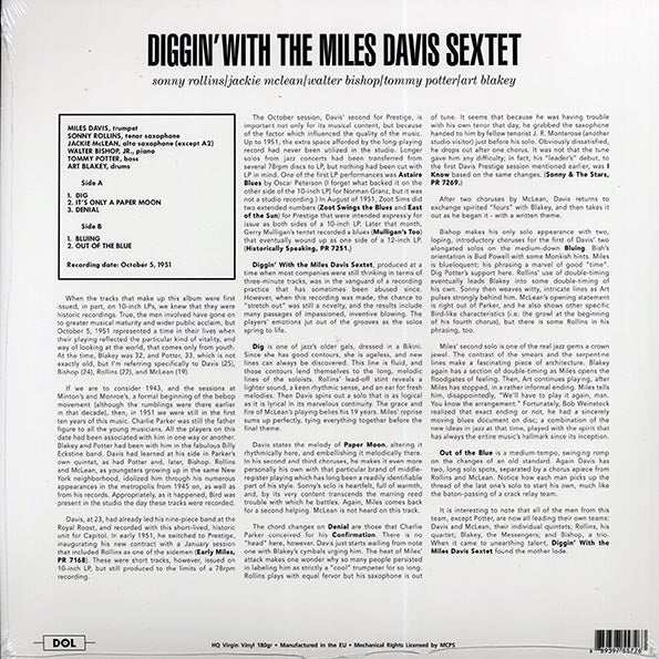 Miles Davis Sextet - Diggin' With Miles Davis Sextet (180g)
