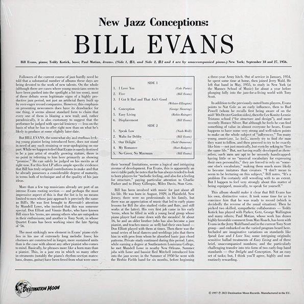 Bill Evans - New Jazz Conceptions (ltd. 500 copies made) (clear vinyl)