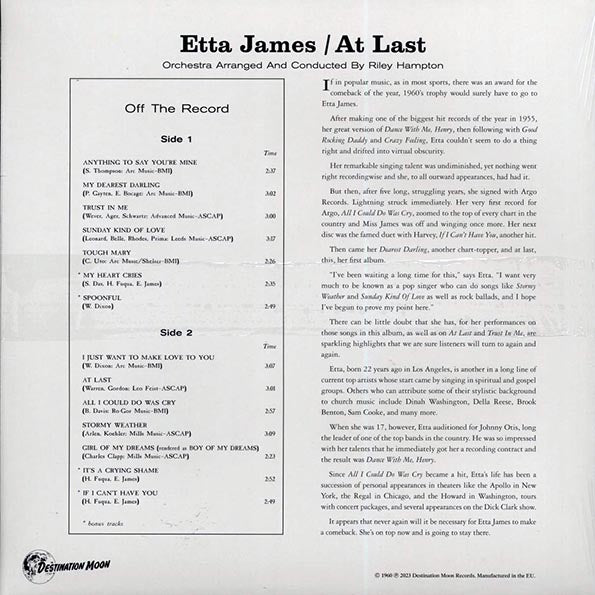 Etta James - At Last! (ltd. 500 copies made) (clear vinyl)