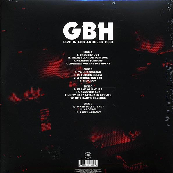 GBH - Live In Los Angeles 1988 (ltd. ed.) (2xLP) (red vinyl)