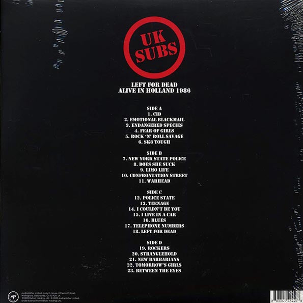 UK Subs - Left For Dead: Alive In Holland 1986 (ltd. ed.) (2xLP) (clear vinyl)