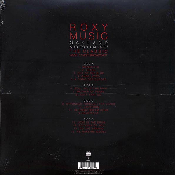 Roxy Music - Oakland Auditorium 1979: The Classic West Coast Broadcast (2xLP)