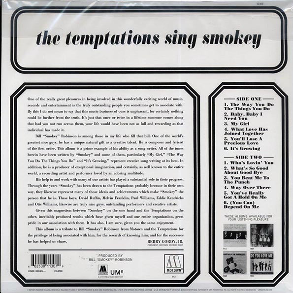 The Temptations - The Temptations Sing Smokey (mono) (ltd. ed.) (180g) (remastered) (audiophile)
