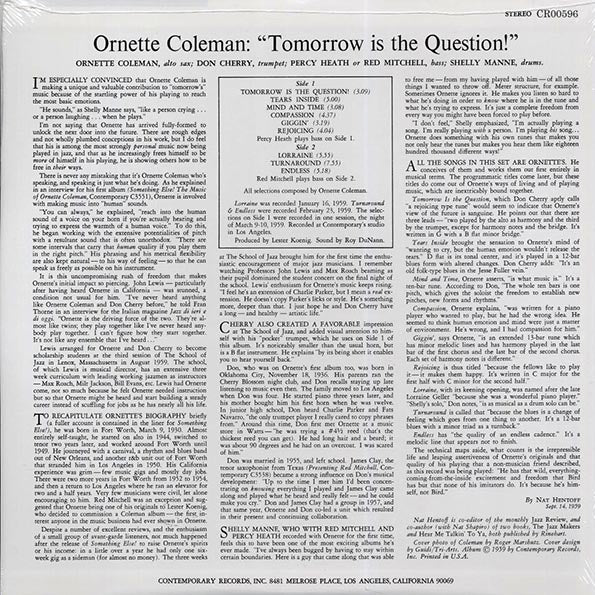 Ornette Coleman - Tomorrow Is The Question (180g)