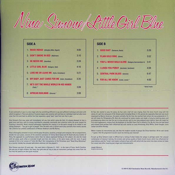 Nina Simone - Little Girl Blue (ltd. 500 copies made) (clear vinyl)