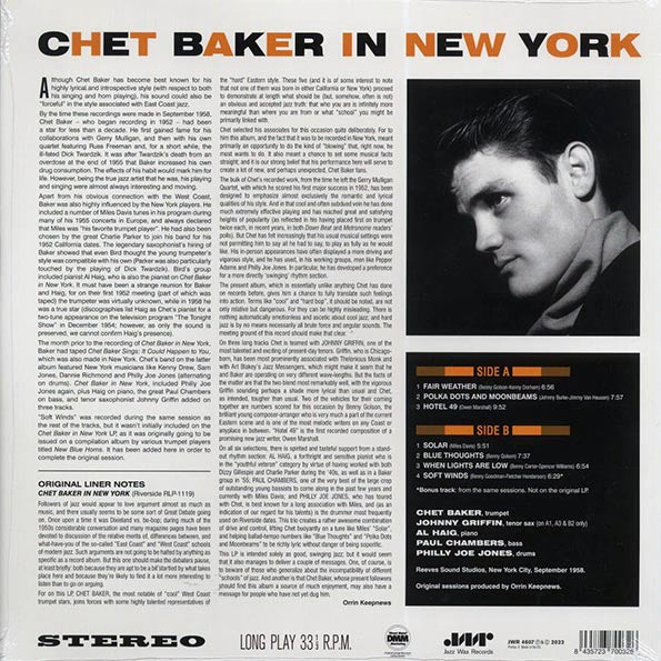 Chet Baker - In New York (+bonus track) (ltd. ed.) (180g)