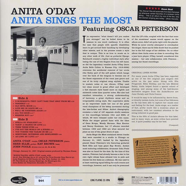 Anita O'Day - Anita Sings The Most (+3 bonus tracks) (ltd. ed.) (180g)