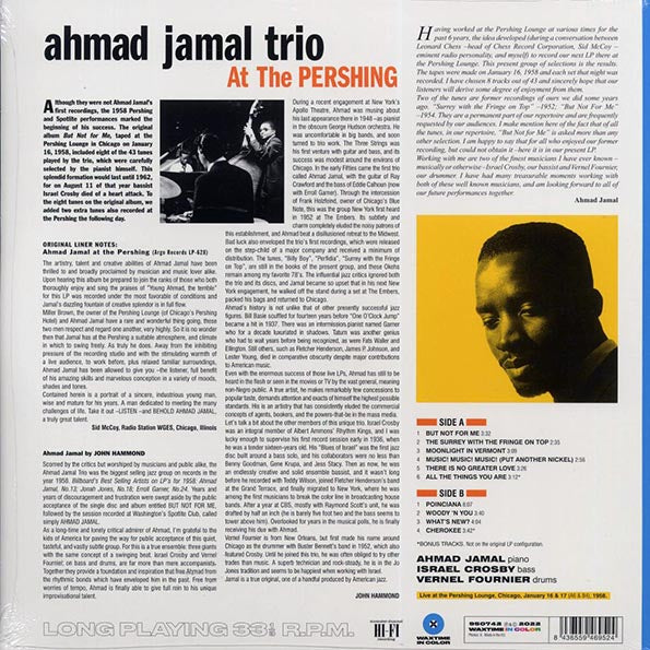 Ahmad Jamal Trio - Ahmad Jamal At The Pershing: But Not For Me (+2 bonus tracks) (ltd. ed.) (180g) (blue vinyl)