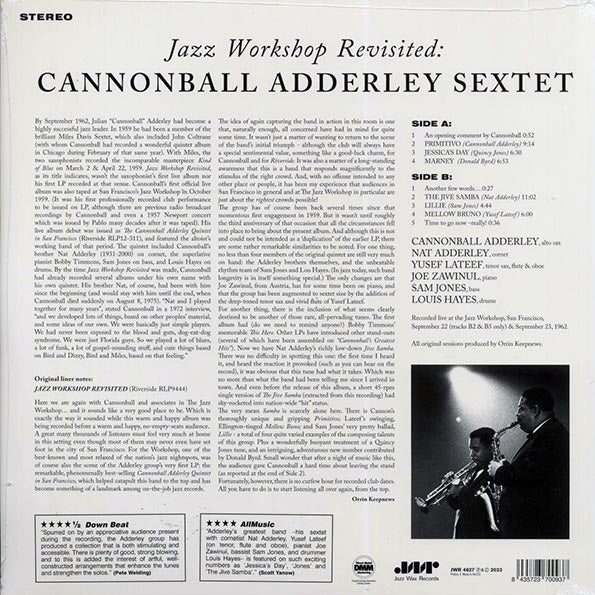 Cannonball Adderley Sextet - Jazz Workshop Revisited (ltd. ed.) (180g)