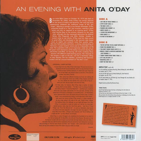 Anita O'Day - An Evening With Anita O'Day (+4 bonus tracks) (ltd. ed.) (180g)