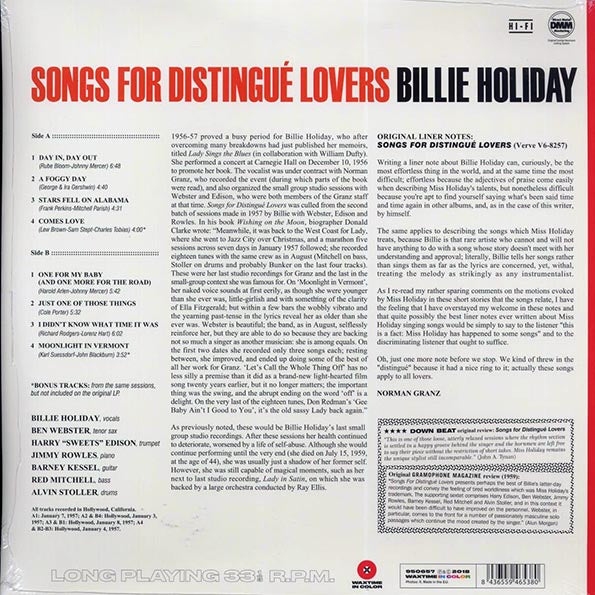 Billie Holiday - Songs For Distingué Lovers (+2 bonus tracks) (ltd. ed.) (180g) (orange vinyl)