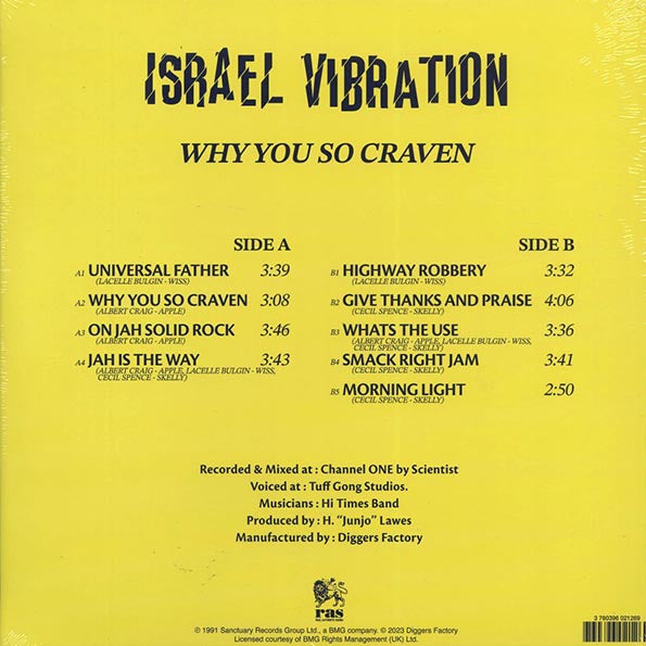 Israel Vibration - Why You So Craven (180g) (remastered)