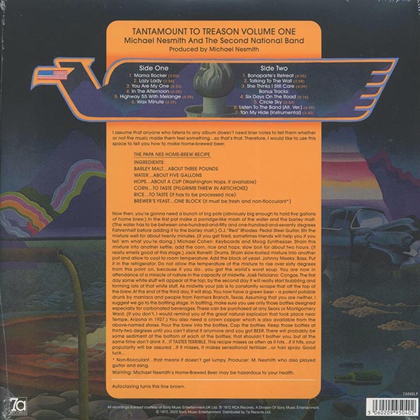 Michael Nesmith & The Second National Band - Tantamount To Treason Volume One (+4 bonus tracks) (180g) (blue/white splatter vinyl) (deluxe edition)
