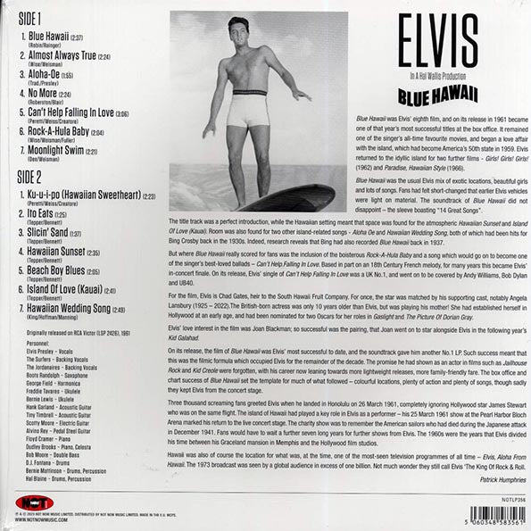 Elvis - Blue Hawaii (180g) (blue vinyl)