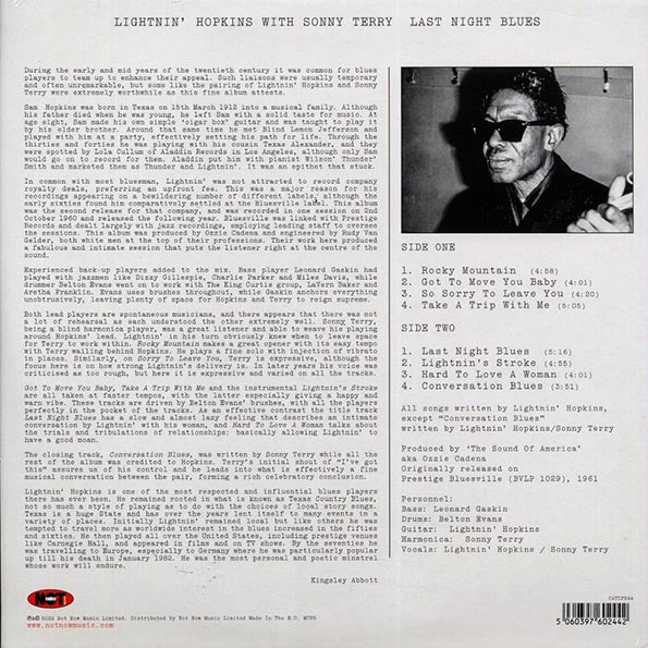 Lightnin' Hopkins, Sonny Terry - Last Night Blues (180g)