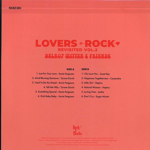 Sugar Minott, Janet Kay, Heptics, Sonia Ferrguson, Tyrone David, Etc. - Delroy Witter & Friends Lovers Rock Revisited Volume 2: Sound Of Success (Japan press)