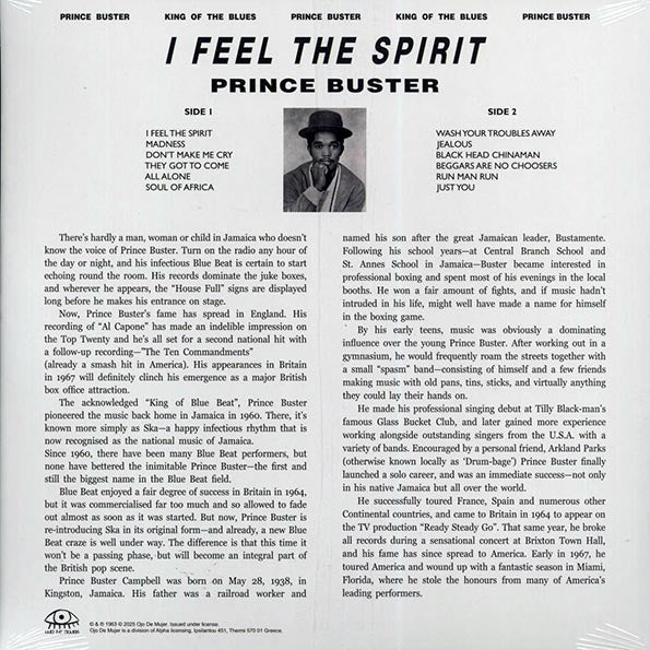 Prince Buster - I Feel The Spirit (ltd. ed.) (blue vinyl)