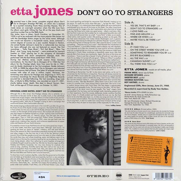 Etta Jones - Don't Go To Strangers (+3 bonus tracks) (180g)