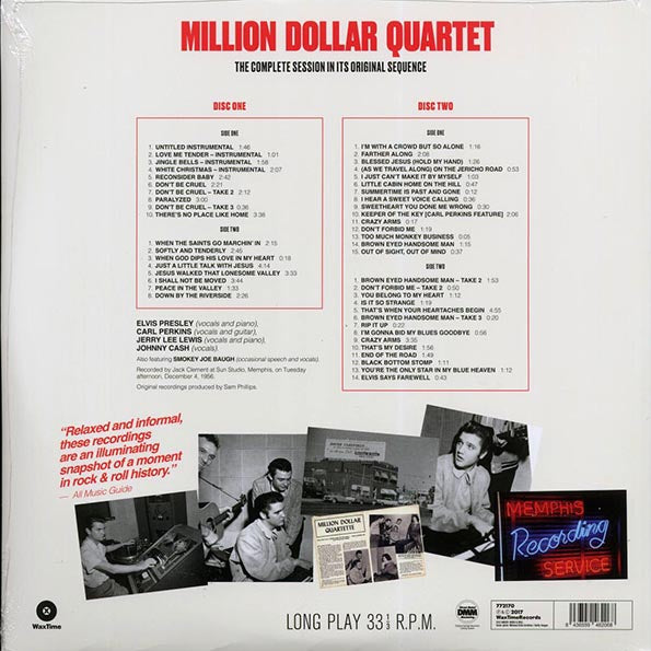 Elvis Presley, Carl Perkins, Jerry Lee Lewis, Johnny Cash - Million Dollar Quartet: The Complete Session In Its Original Sequence (47 tracks) (2xLP) (180g)