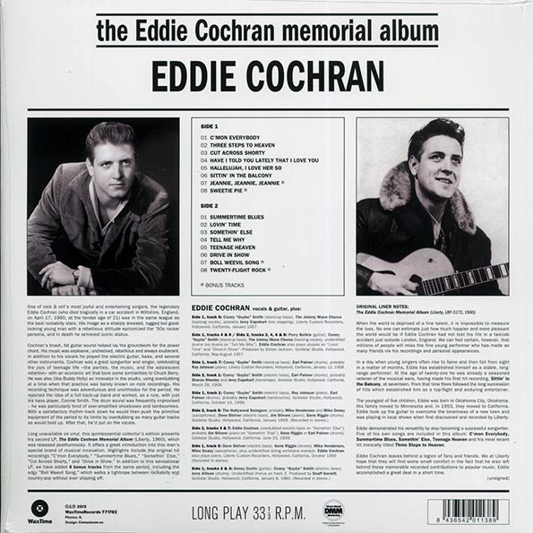 Eddie Cochran - The Eddie Cochran Memorial Album (+4 bonus tracks) (180g) (remastered)