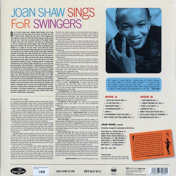 Joan Shaw - Sings For Swingers (+2 bonus tracks) (ltd. ed.) (180g)