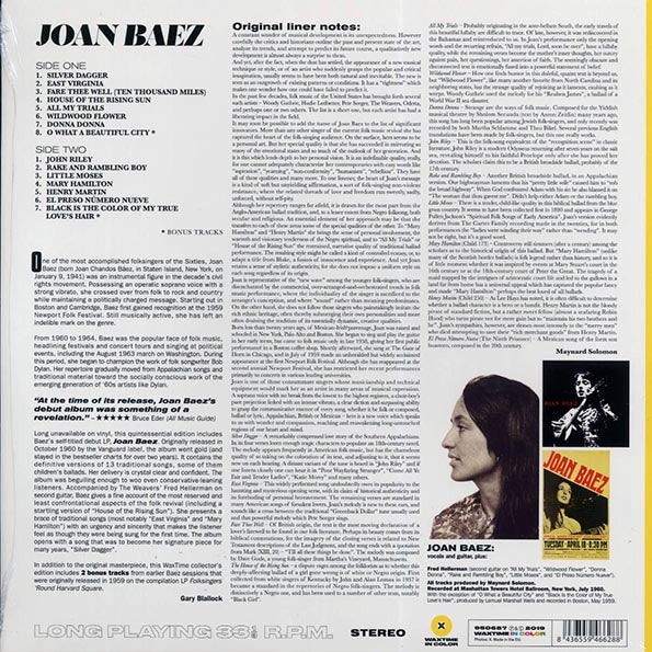 Joan Baez - Joan Baez (Debut Album) (+2 bonus tracks) (ltd. ed.) (yellow vinyl)