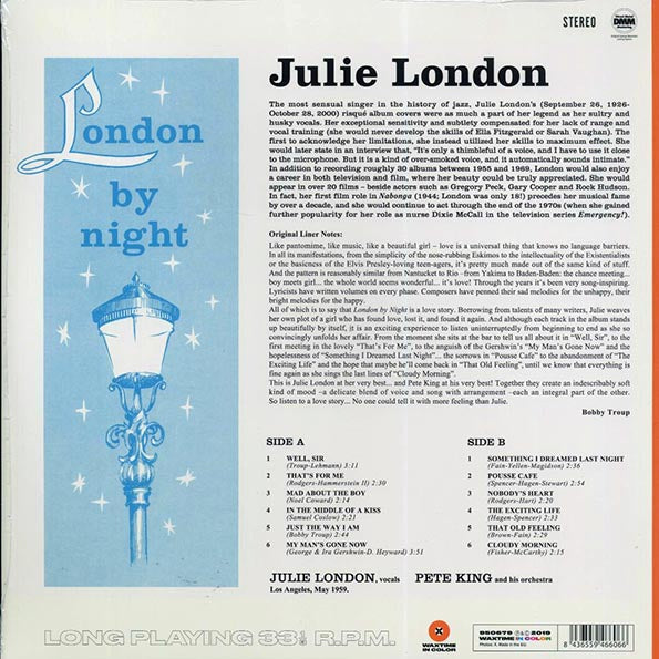 Julie London, Pete King & His Orchestra - London By Night (ltd. ed.) (180g) (orange vinyl)