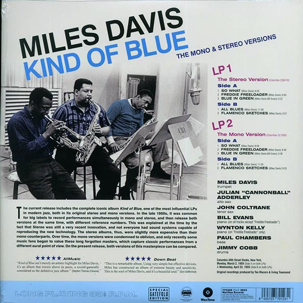 Miles Davis - Kind Of Blue: The Mono & Stereo Versions (mono+stereo) (ltd. ed.) (2xLP) (180g)
