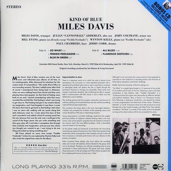 Miles Davis - Kind Of Blue (ltd. ed.) (180g) (incl. CD)