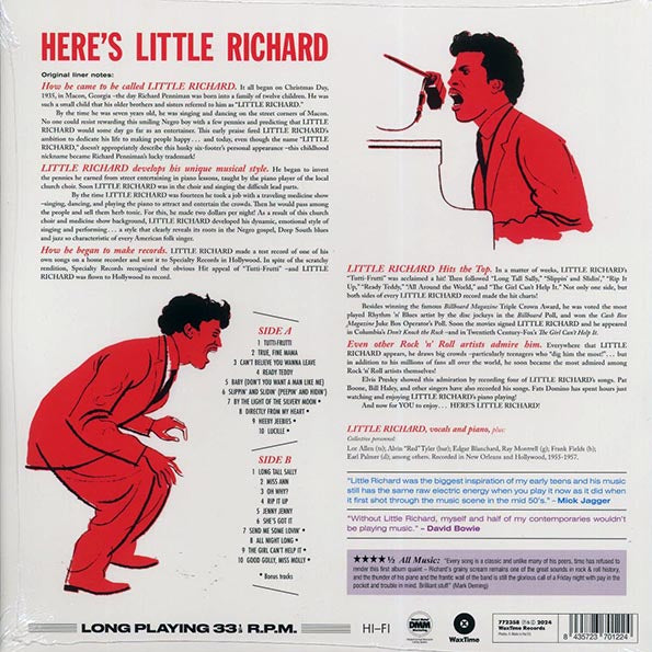 Little Richard - Here's Little Richard (+8 bonus tracks) (ltd. ed.) (180g)