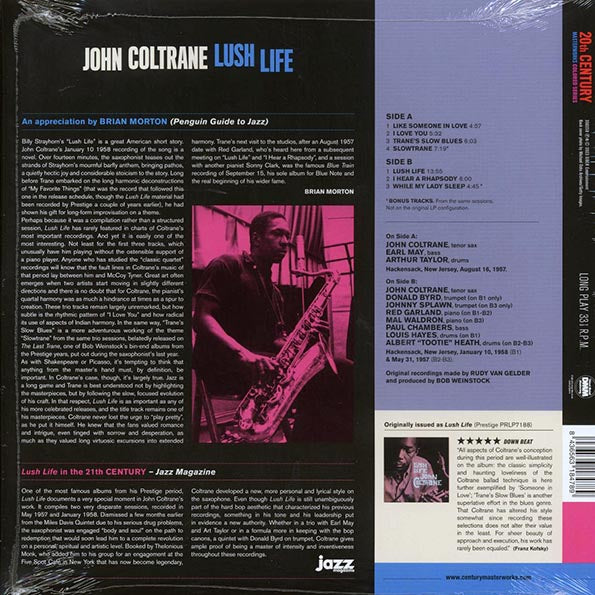 John Coltrane - Lush Life (+2 bonus tracks) (ltd. ed.) (180g) (blue vinyl)