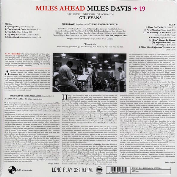 Miles Davis + 19 - Miles Ahead (+bonus track) (ltd. ed.) (180g) (remastered)