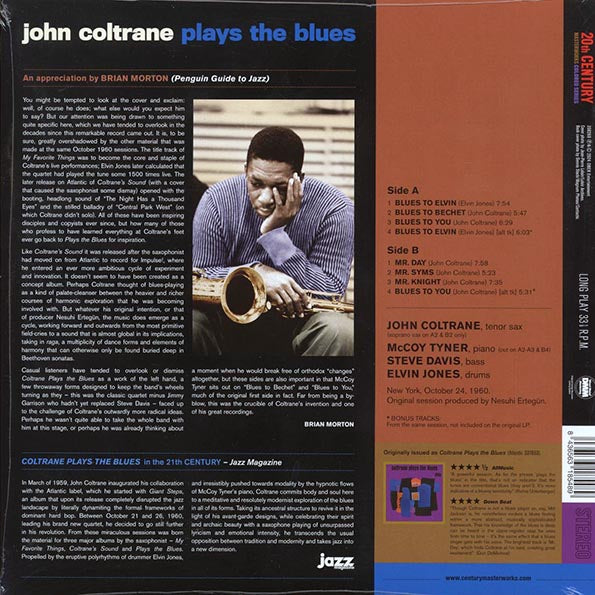 John Coltrane - John Coltrane Plays The Blues (+2 bonus tracks) (ltd. ed.) (180g) (blue vinyl)