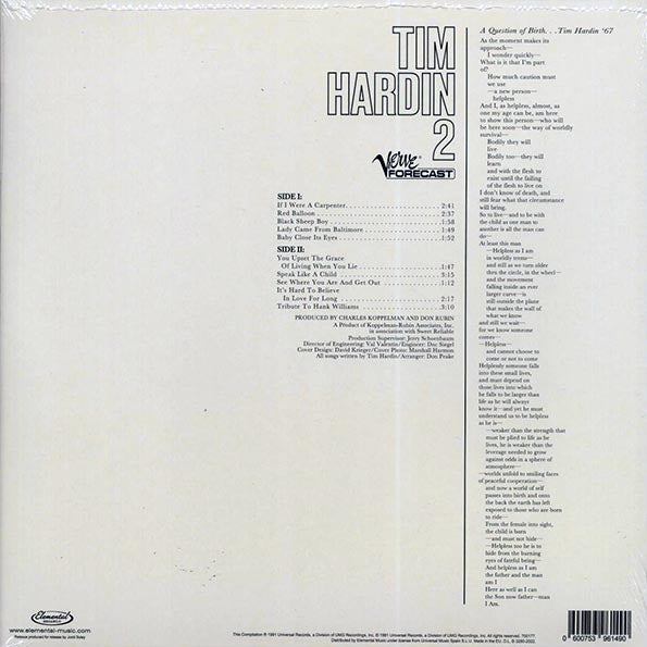 Tim Hardin - Tim Hardin 2 (ltd. ed.) (180g)