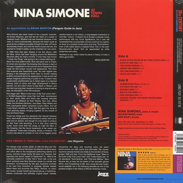Nina Simone - Nina Simone At Town Hall (+2 bonus tracks) (ltd. ed.) (180g) (red vinyl)